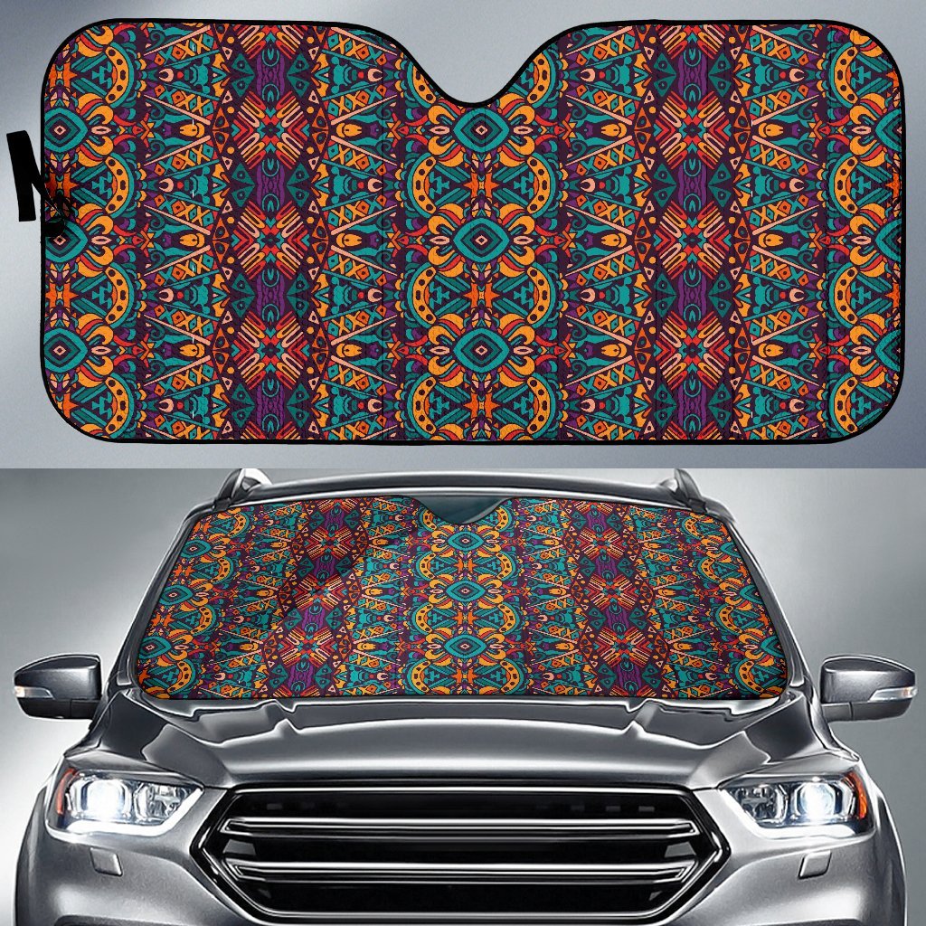 Ethnic Style Print Pattern Car Sun Shade For Windshield