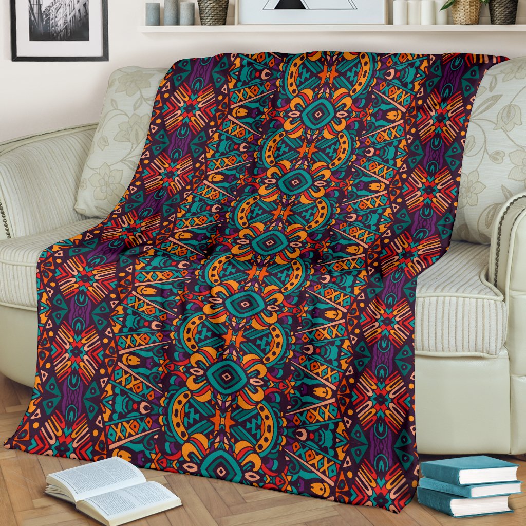 Ethnic Style Print Pattern Fleece Blanket