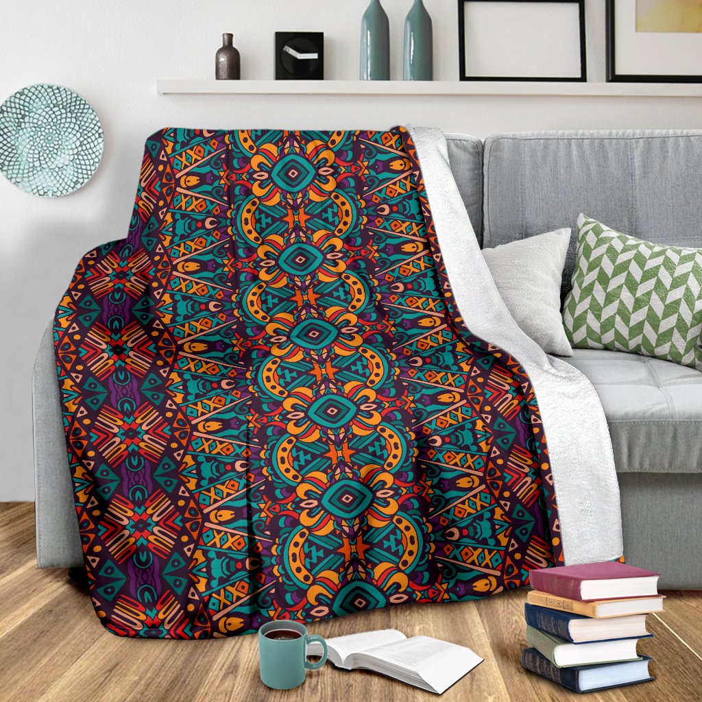 Ethnic Style Print Pattern Fleece Blanket