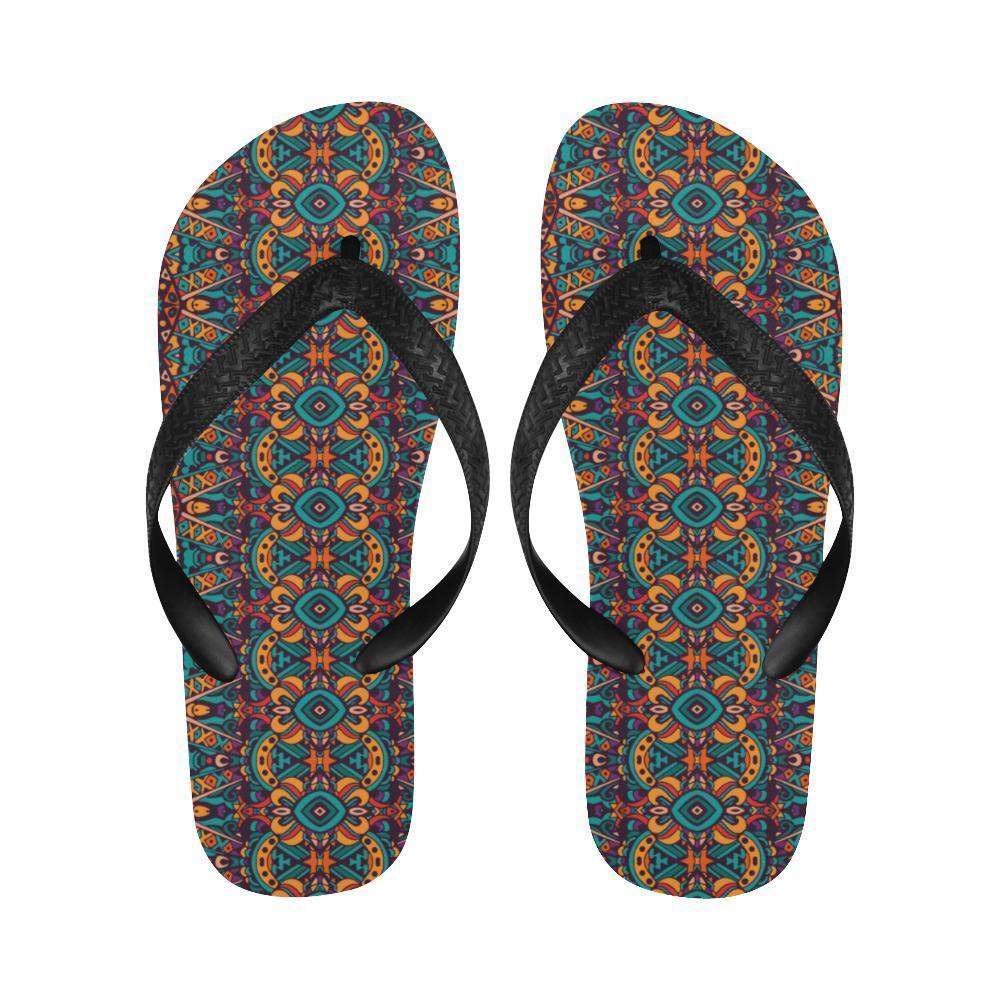 Ethnic Style Print Pattern Flip Flops-JTAMIGO.COM