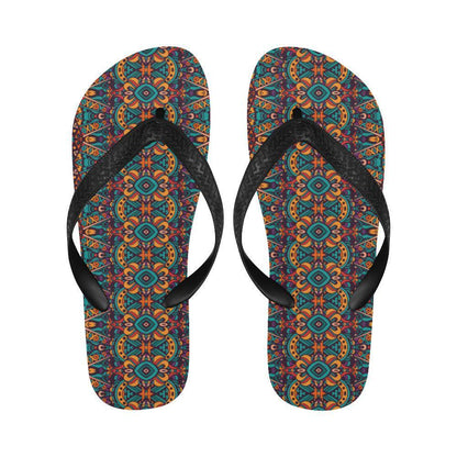 Ethnic Style Print Pattern Flip Flops-JTAMIGO.COM