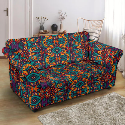 Ethnic Style Print Pattern Loveseat Slipcover-JTAMIGO.COM
