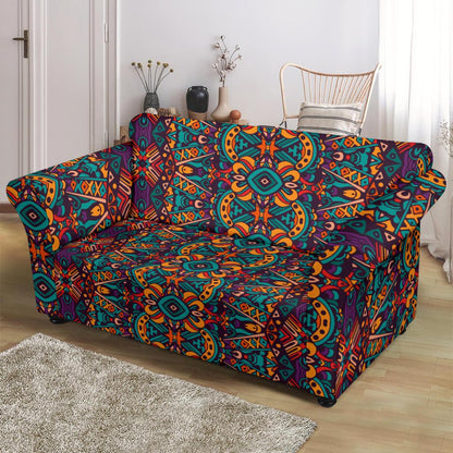 Ethnic Style Print Pattern Loveseat Slipcover-JTAMIGO.COM