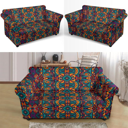 Ethnic Style Print Pattern Loveseat Slipcover-JTAMIGO.COM