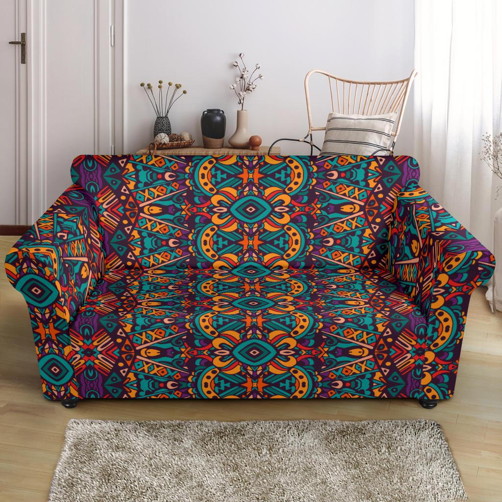 Ethnic Style Print Pattern Loveseat Slipcover-JTAMIGO.COM