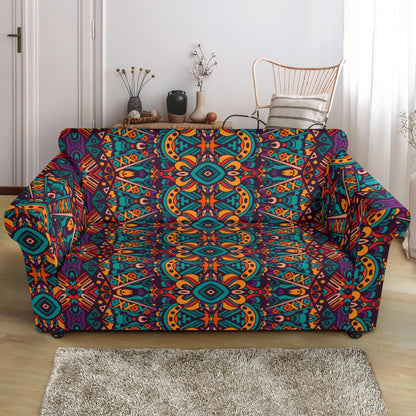 Ethnic Style Print Pattern Loveseat Slipcover-JTAMIGO.COM
