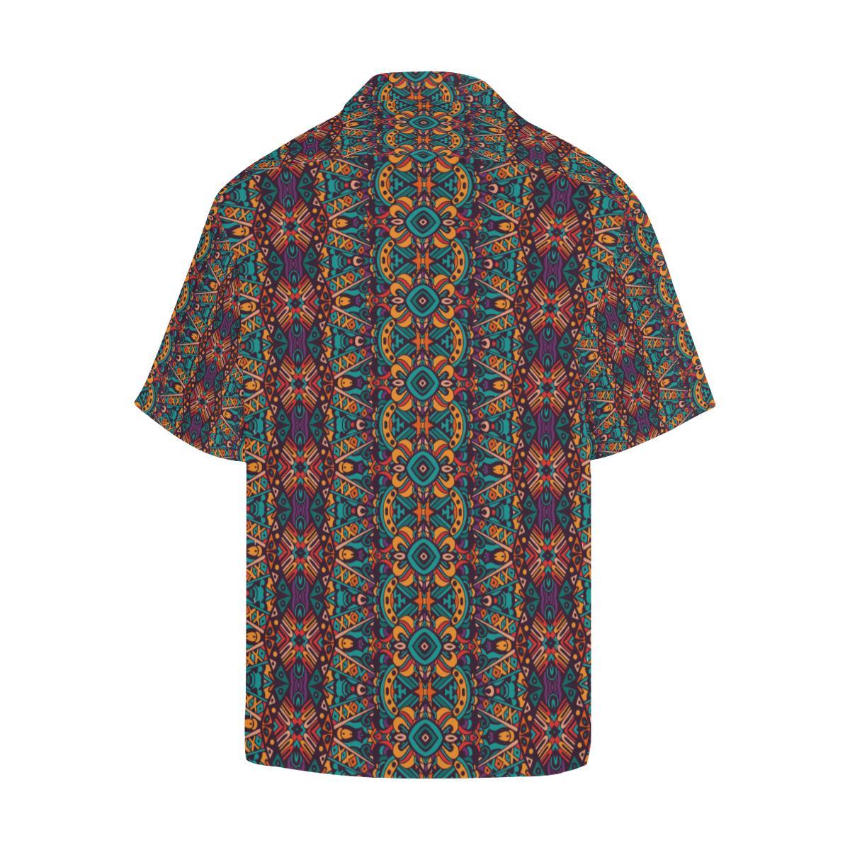 Ethnic Style Print Pattern Men Aloha Hawaiian Shirt