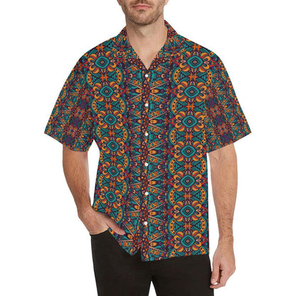 Ethnic Style Print Pattern Men Aloha Hawaiian Shirt