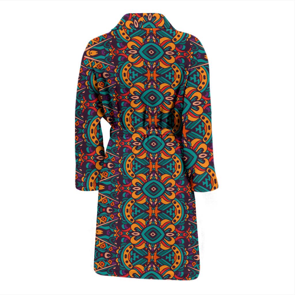 Ethnic Style Print Pattern Men Bath Robe-JTAMIGO.COM