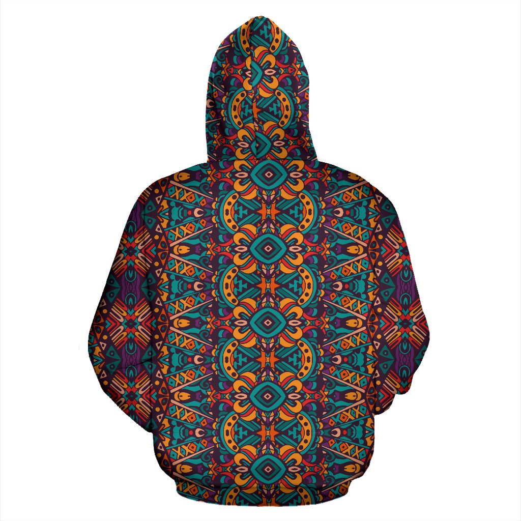 Ethnic Style Print Pattern Pullover Hoodie