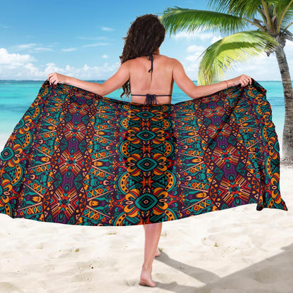 Ethnic Style Print Pattern Sarong Pareo Wrap