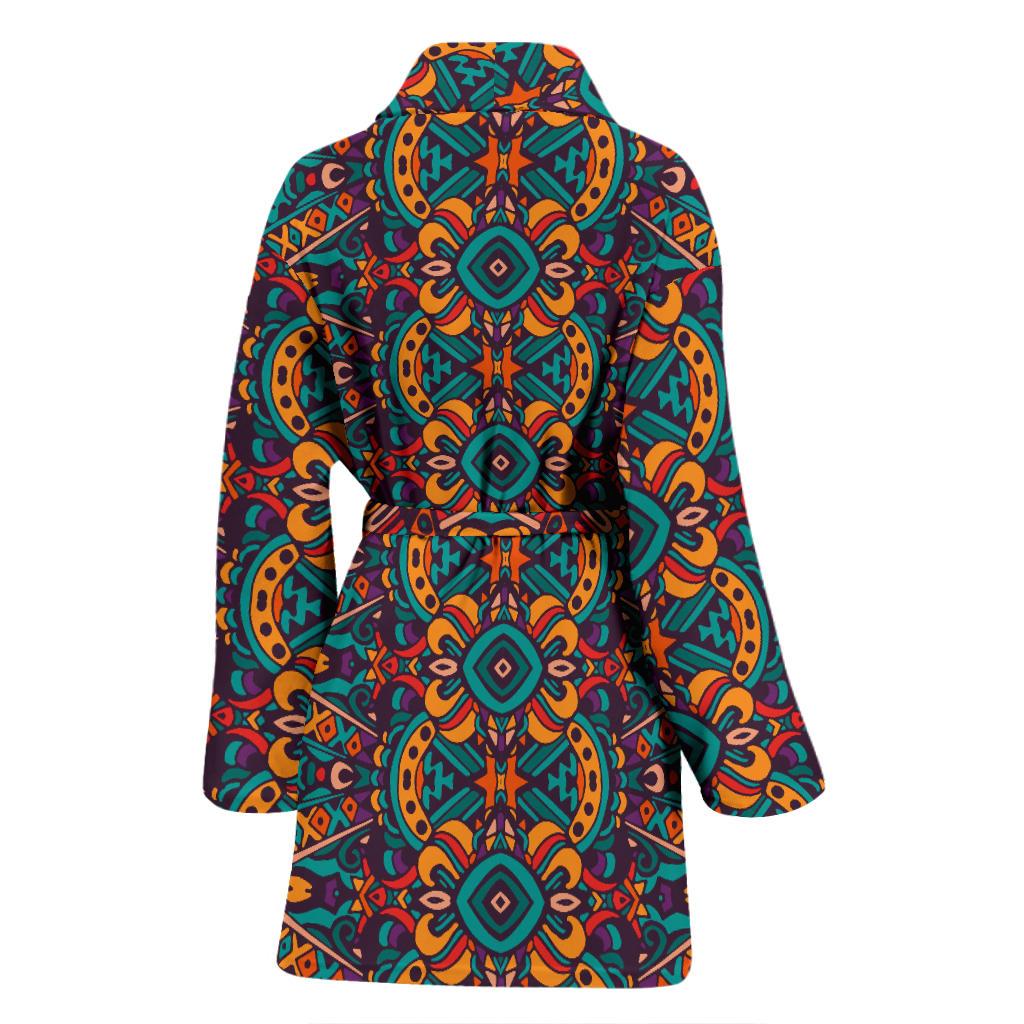 Ethnic Style Print Pattern Women Bath Robe-JTAMIGO.COM