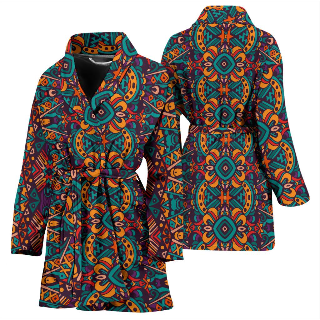 Ethnic Style Print Pattern Women Bath Robe-JTAMIGO.COM