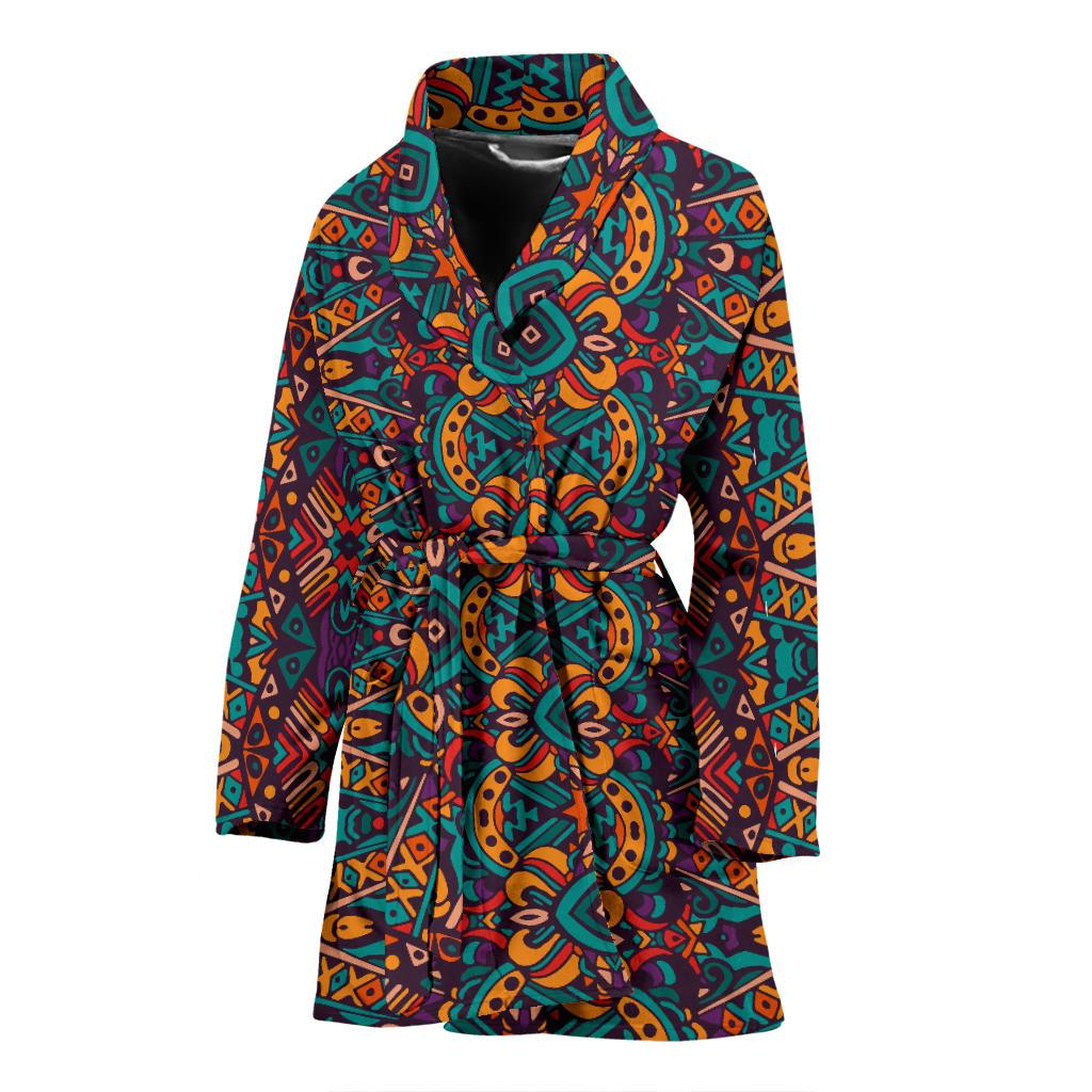Ethnic Style Print Pattern Women Bath Robe-JTAMIGO.COM