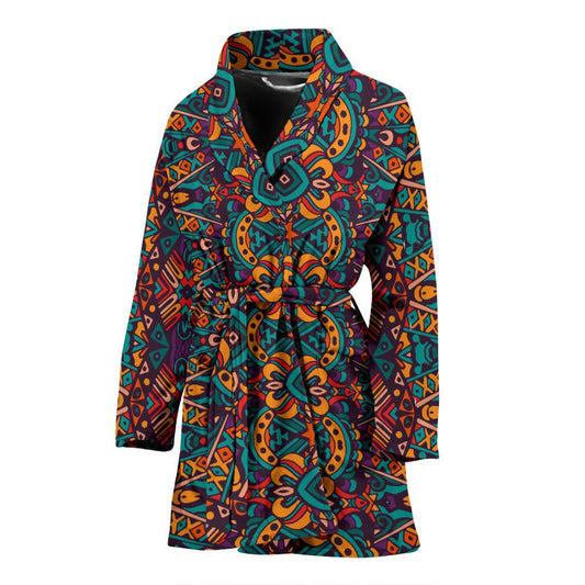 Ethnic Style Print Pattern Women Bath Robe-JTAMIGO.COM