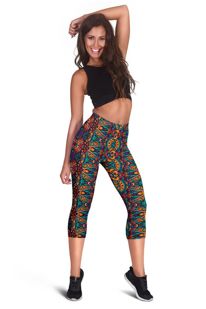 Ethnic Style Print Pattern Women Capris
