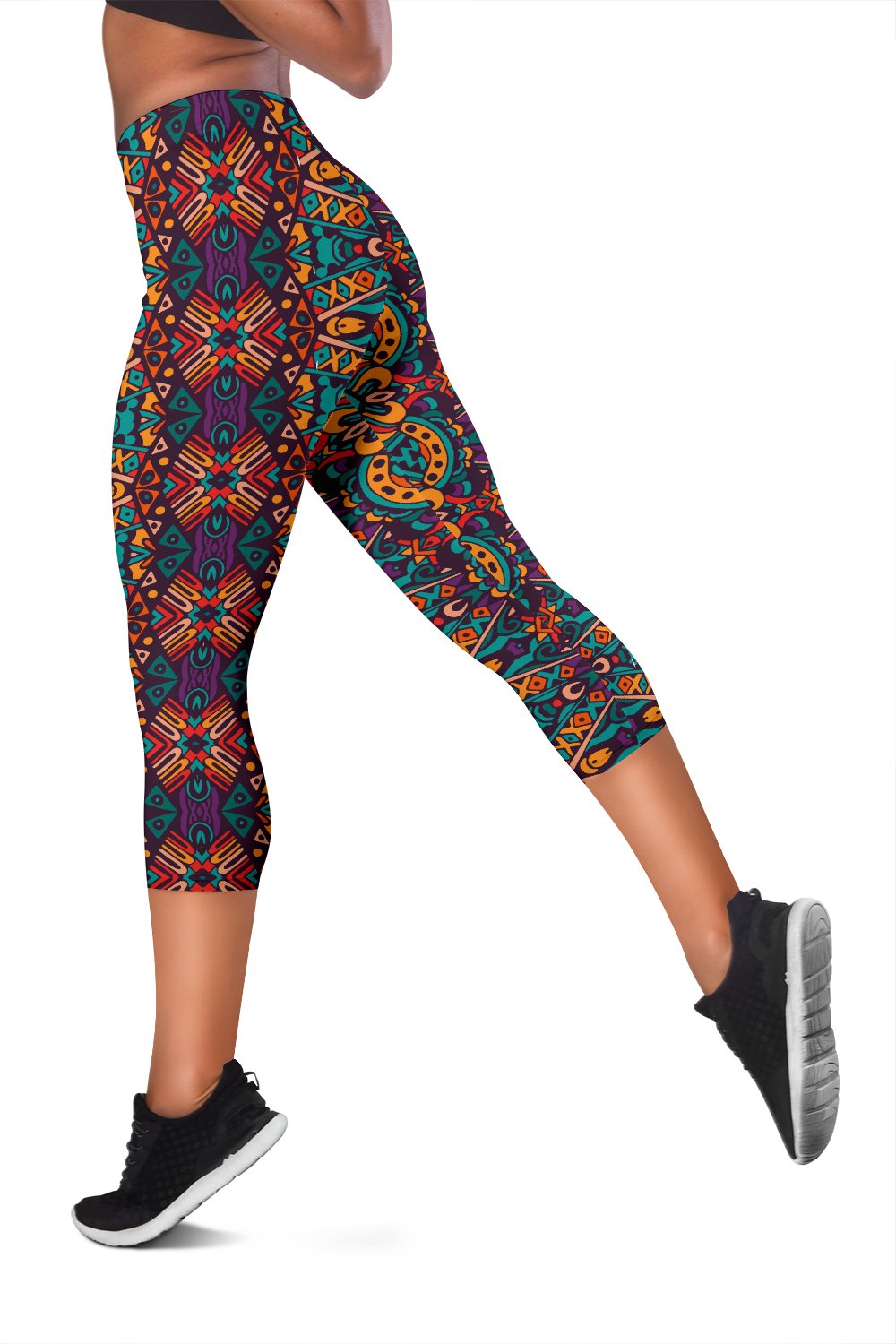 Ethnic Style Print Pattern Women Capris