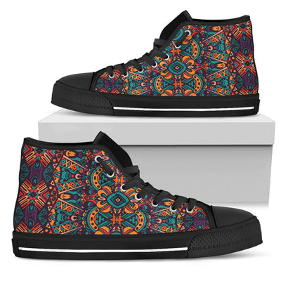 Ethnic Style Print Pattern Women High Top Shoes