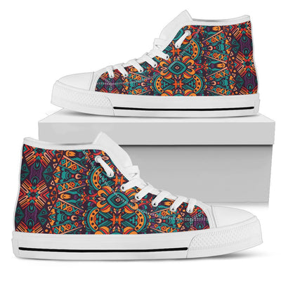 Ethnic Style Print Pattern Women High Top Shoes