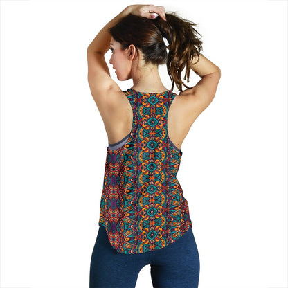Ethnic Style Print Pattern Women Racerback Tank Top