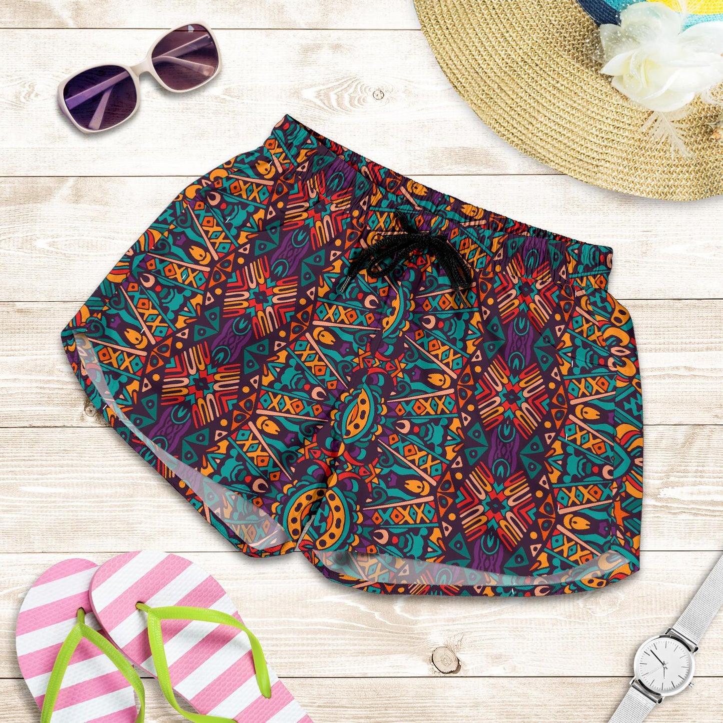 Ethnic Style Print Pattern Women Shorts-JTAMIGO.COM