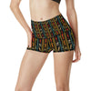 Eye of Horus Egypt Style Pattern High Waisted Spandex Shorts-JTAMIGO.COM