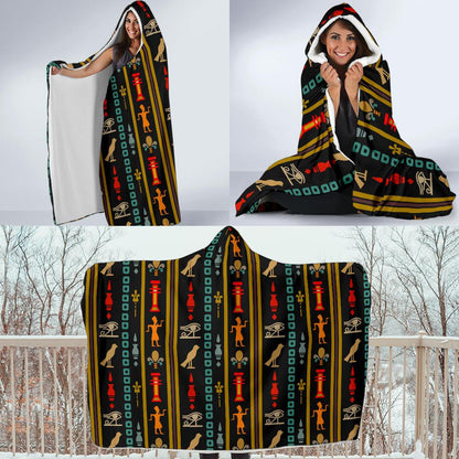 Eye of Horus Egypt Style Pattern Hooded Blanket-JTAMIGO.COM