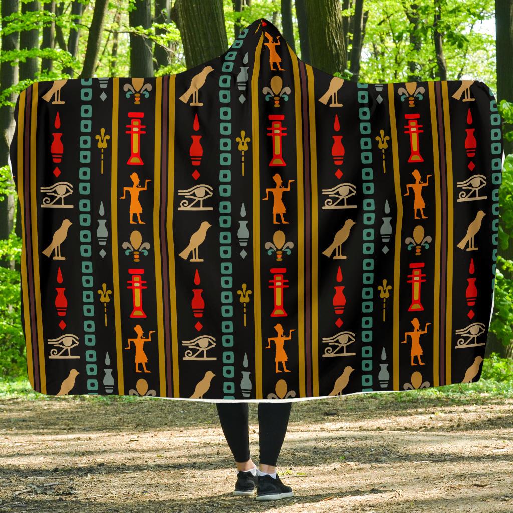 Eye of Horus Egypt Style Pattern Hooded Blanket-JTAMIGO.COM