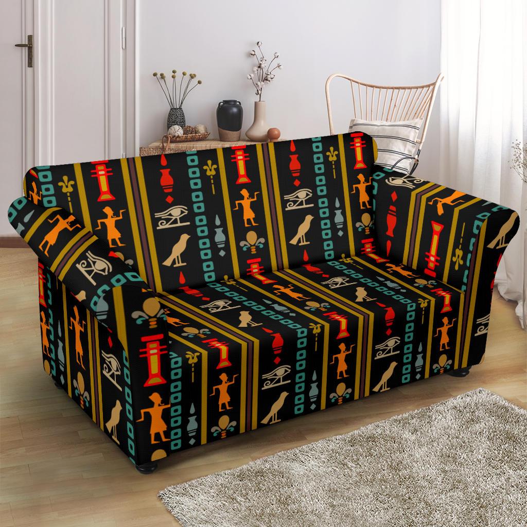 Eye of Horus Egypt Style Pattern Loveseat Slipcover-JTAMIGO.COM
