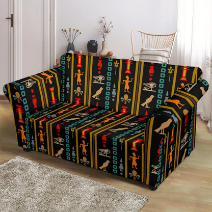 Eye of Horus Egypt Style Pattern Loveseat Slipcover-JTAMIGO.COM
