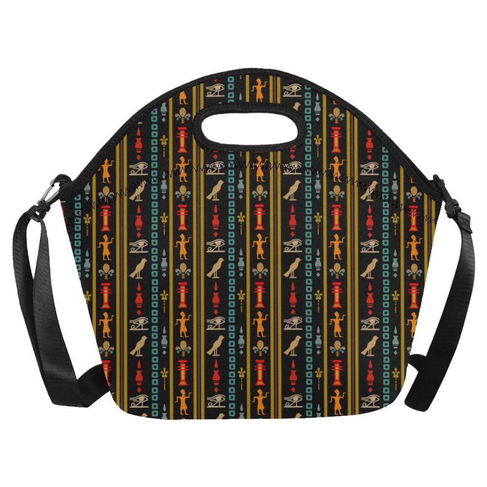 Eye of Horus Egypt Style Pattern Neoprene Lunch Bag (Model 1669)(Large)-JTAMIGO.COM