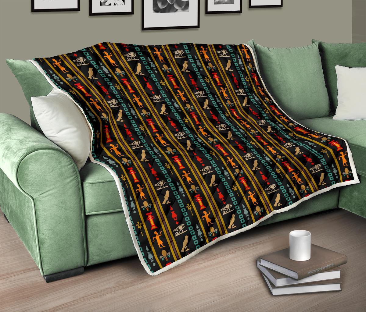 Eye of Horus Egypt Style Pattern Premium Quilt-JTAMIGO.COM