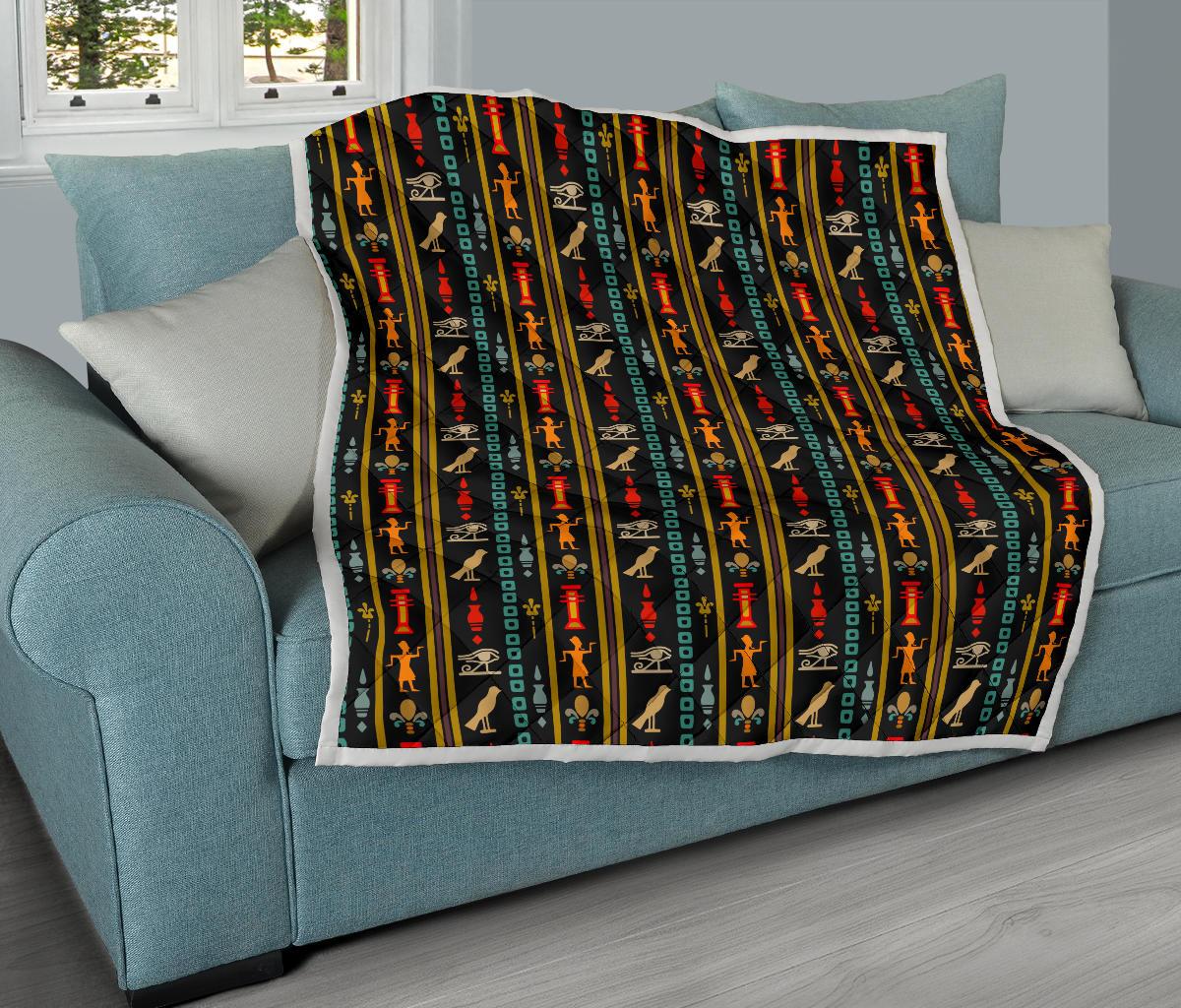 Eye of Horus Egypt Style Pattern Premium Quilt-JTAMIGO.COM