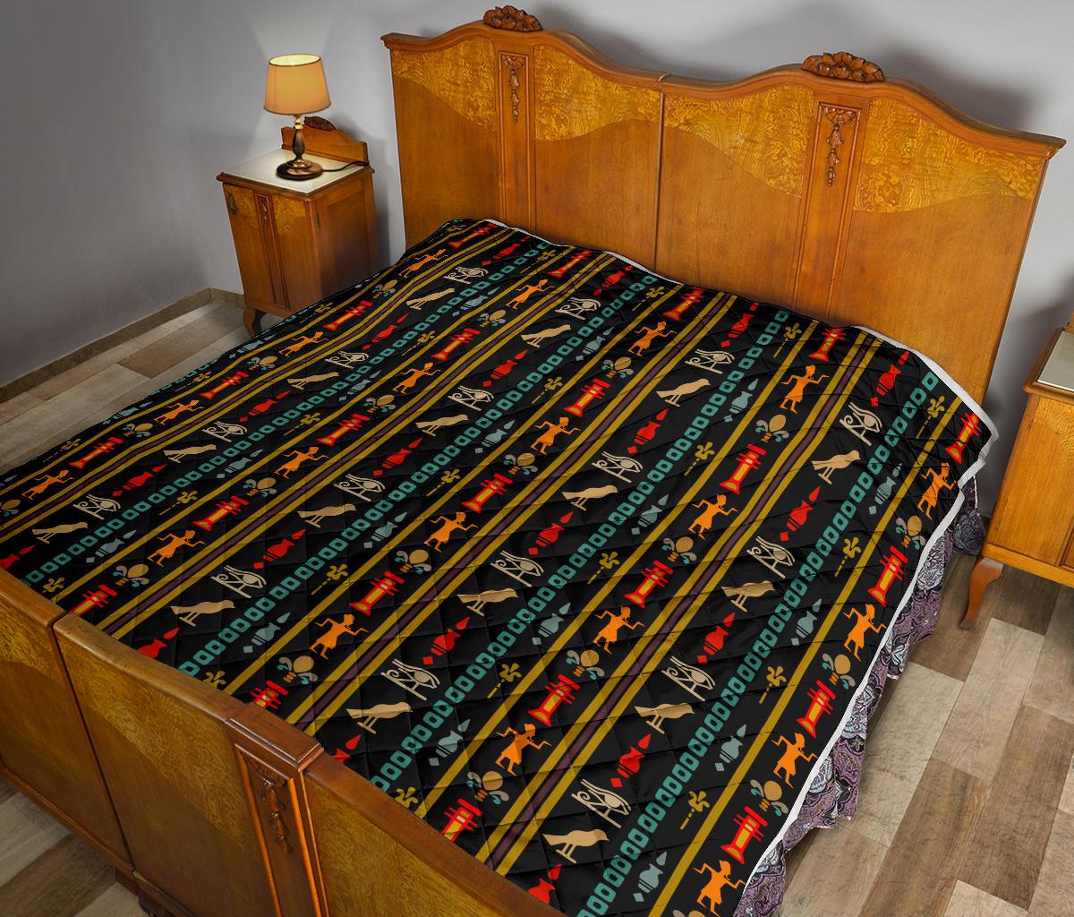 Eye of Horus Egypt Style Pattern Premium Quilt-JTAMIGO.COM