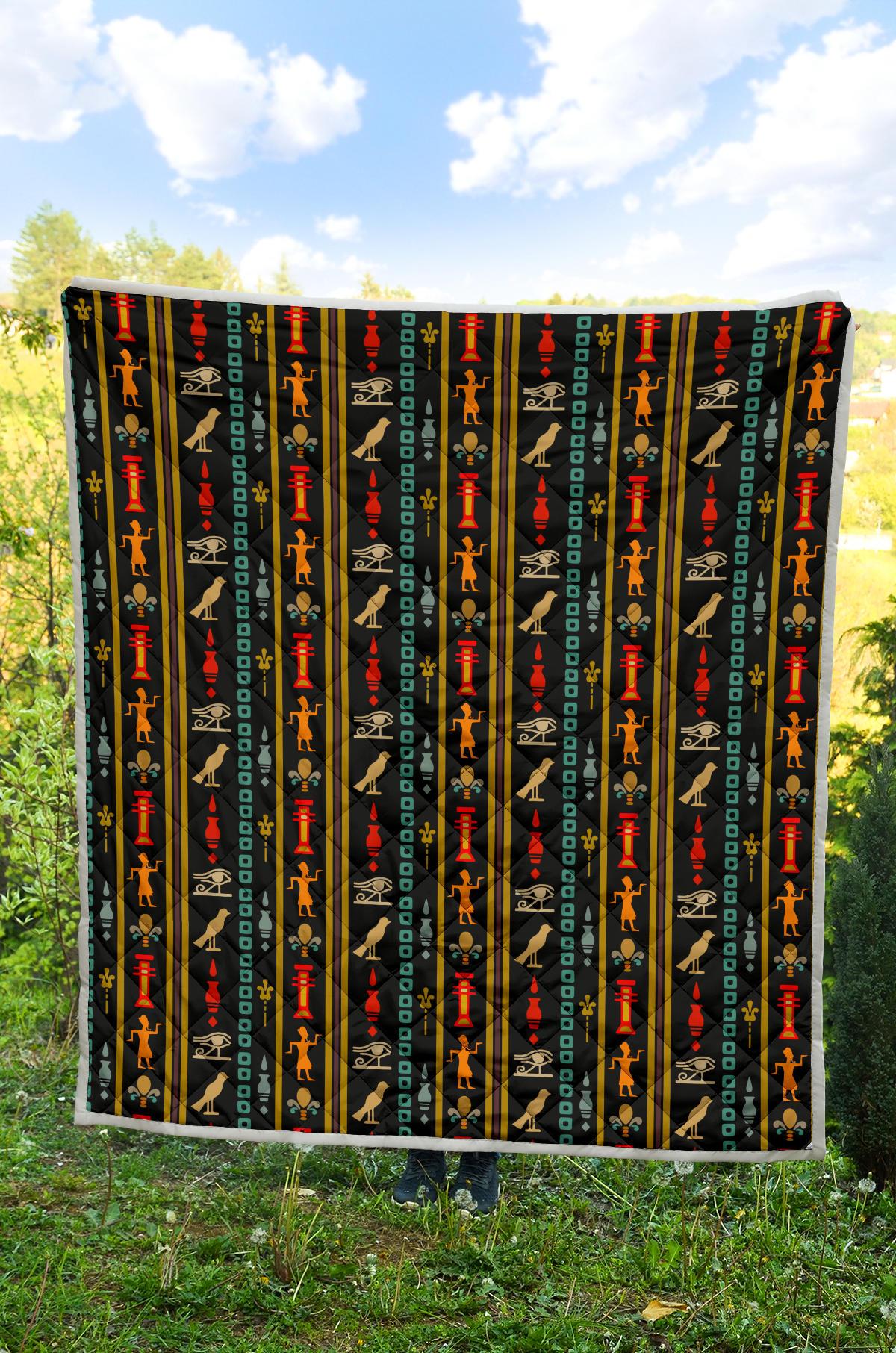 Eye of Horus Egypt Style Pattern Premium Quilt-JTAMIGO.COM