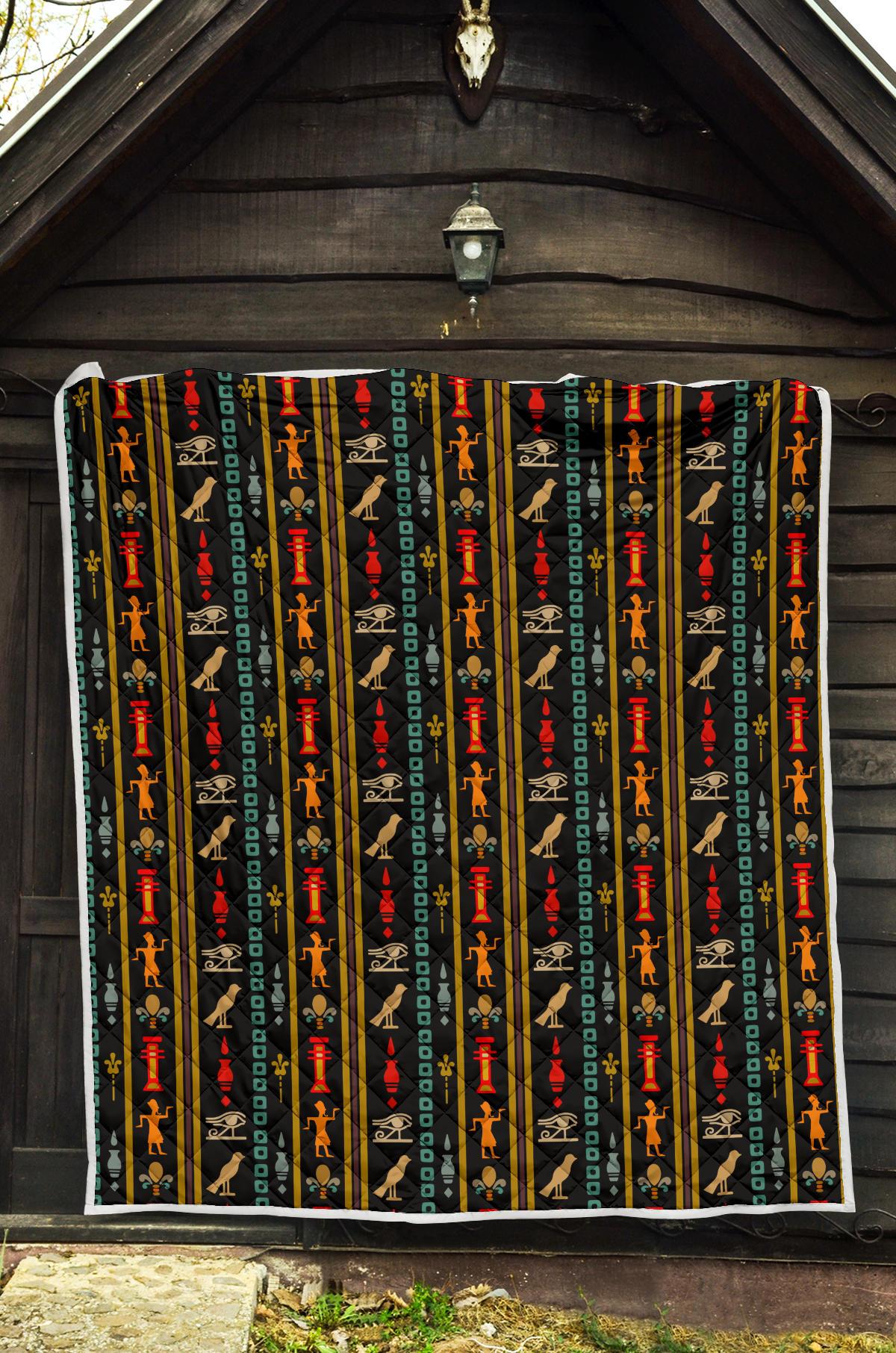 Eye of Horus Egypt Style Pattern Premium Quilt-JTAMIGO.COM