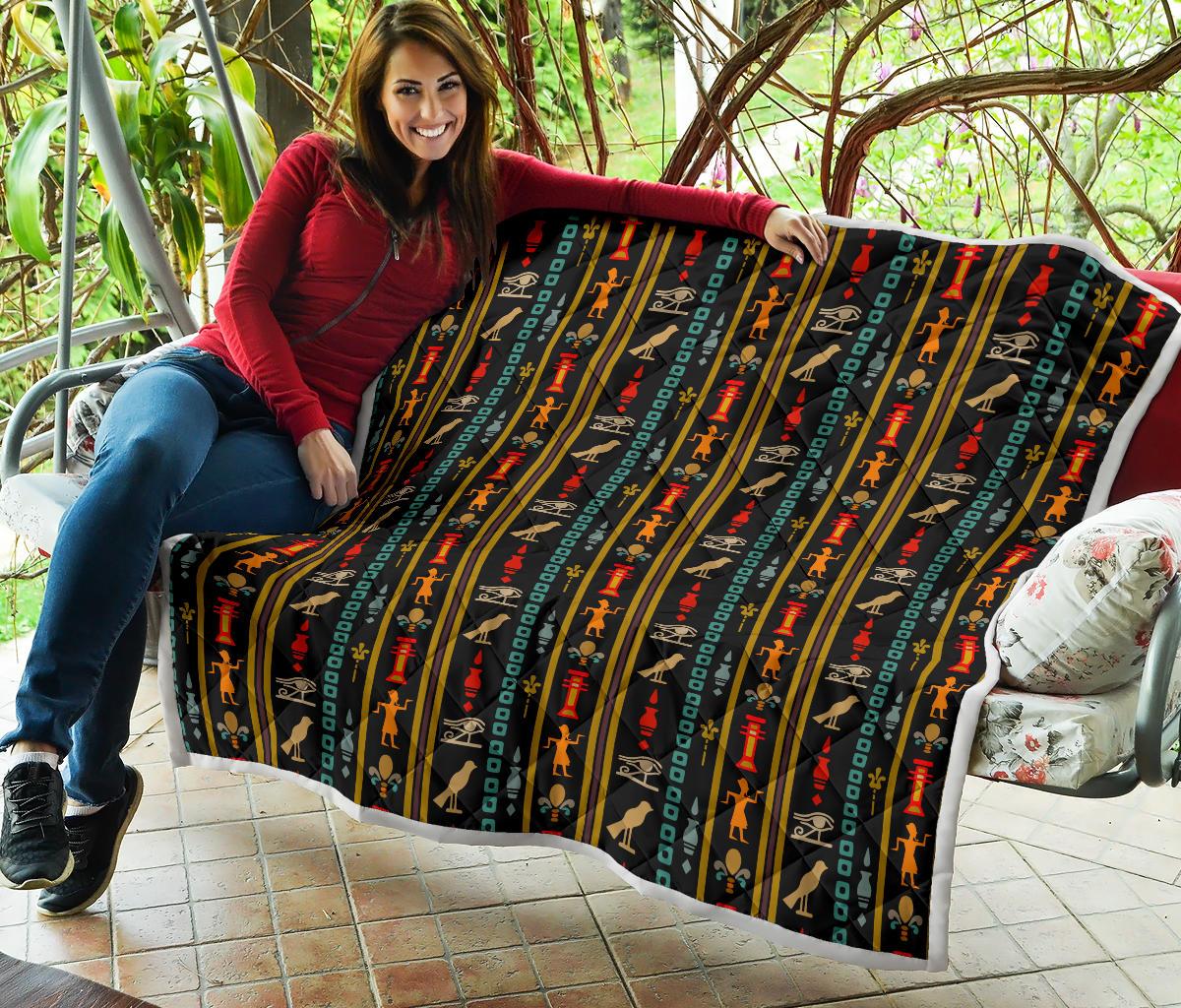 Eye of Horus Egypt Style Pattern Premium Quilt-JTAMIGO.COM