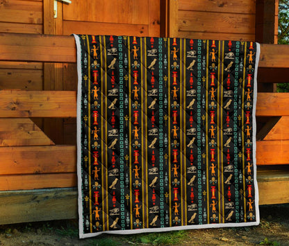 Eye of Horus Egypt Style Pattern Premium Quilt-JTAMIGO.COM