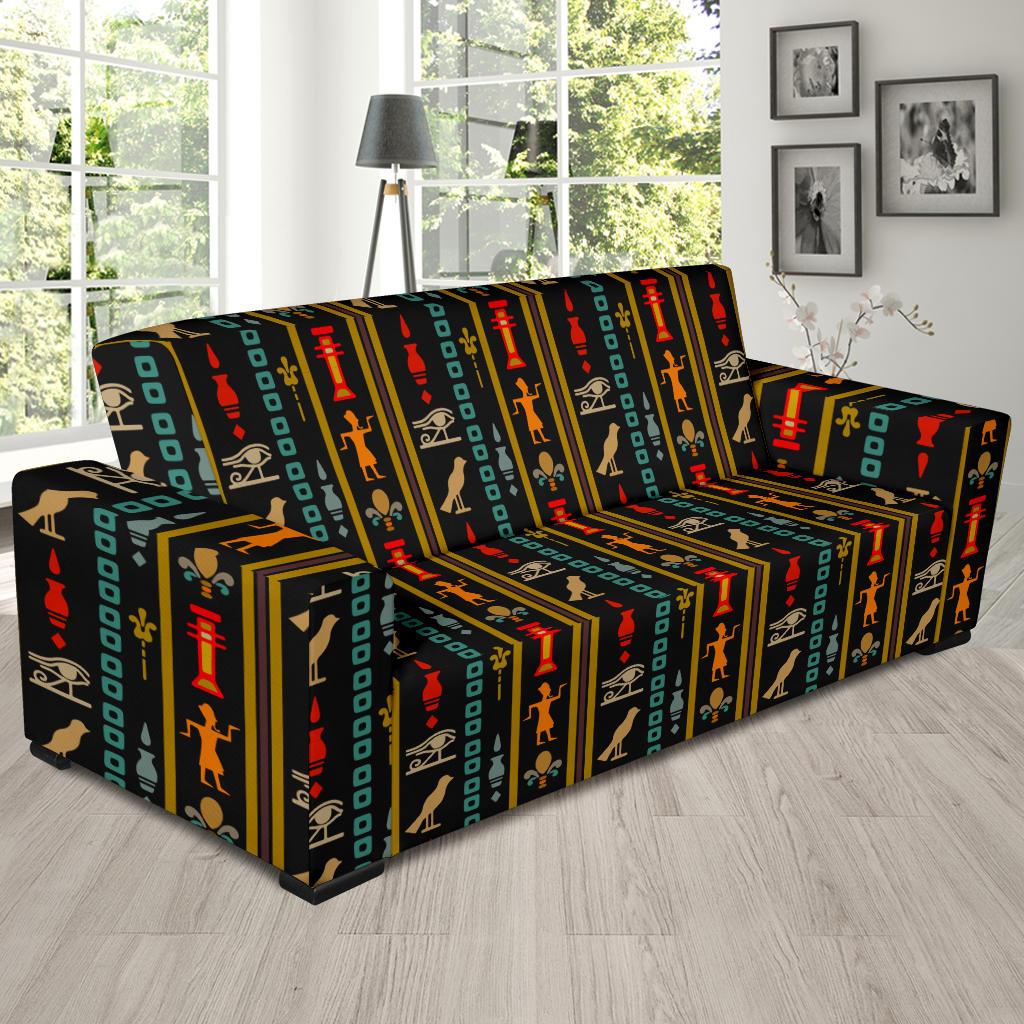 Eye of Horus Egypt Style Pattern Sofa Slipcover-JTAMIGO.COM
