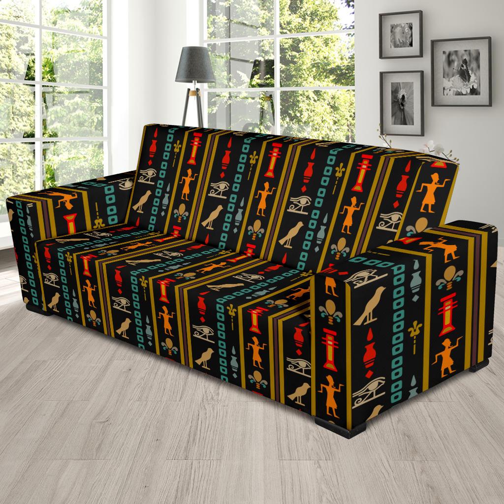 Eye of Horus Egypt Style Pattern Sofa Slipcover-JTAMIGO.COM