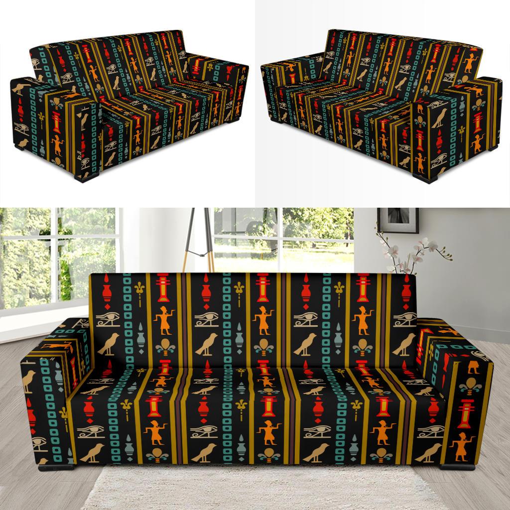 Eye of Horus Egypt Style Pattern Sofa Slipcover-JTAMIGO.COM
