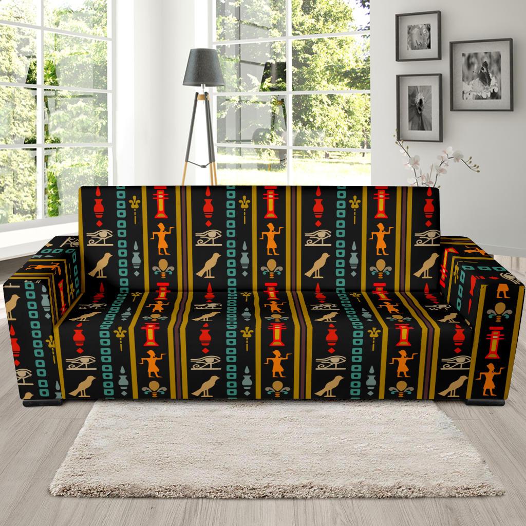 Eye of Horus Egypt Style Pattern Sofa Slipcover-JTAMIGO.COM