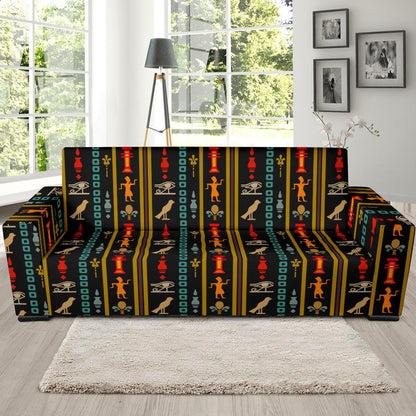 Eye of Horus Egypt Style Pattern Sofa Slipcover-JTAMIGO.COM