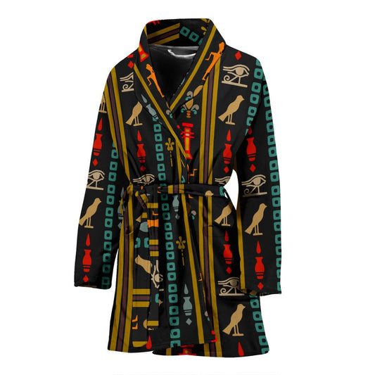 Eye of Horus Egypt Style Pattern Women Bath Robe-JTAMIGO.COM