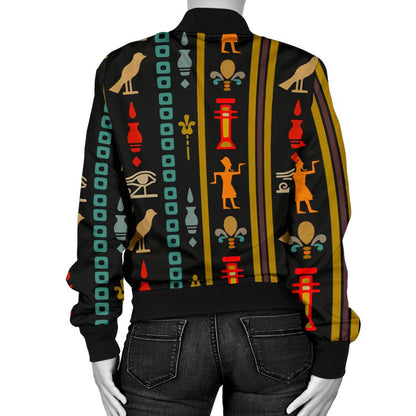 Eye of Horus Egypt Style Pattern Women Casual Bomber Jacket