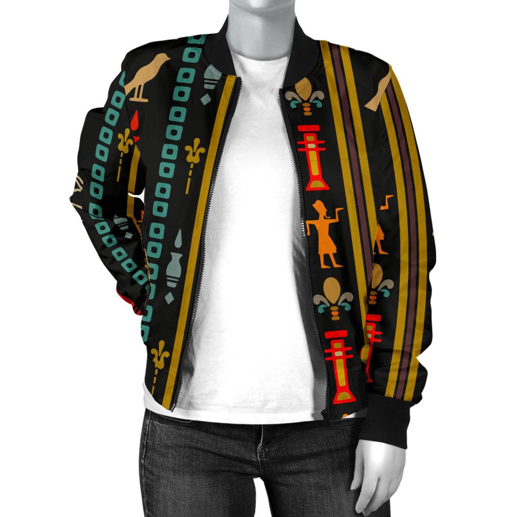 Eye of Horus Egypt Style Pattern Women Casual Bomber Jacket