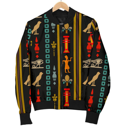 Eye of Horus Egypt Style Pattern Women Casual Bomber Jacket