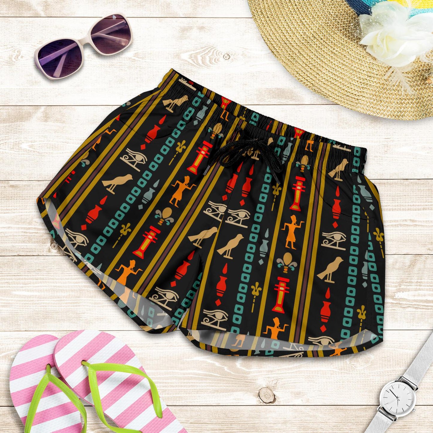 Eye of Horus Egypt Style Pattern Women Shorts-JTAMIGO.COM