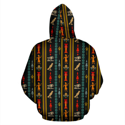 Eye of Horus Egypt Style Pattern Zip Up Hoodie-
