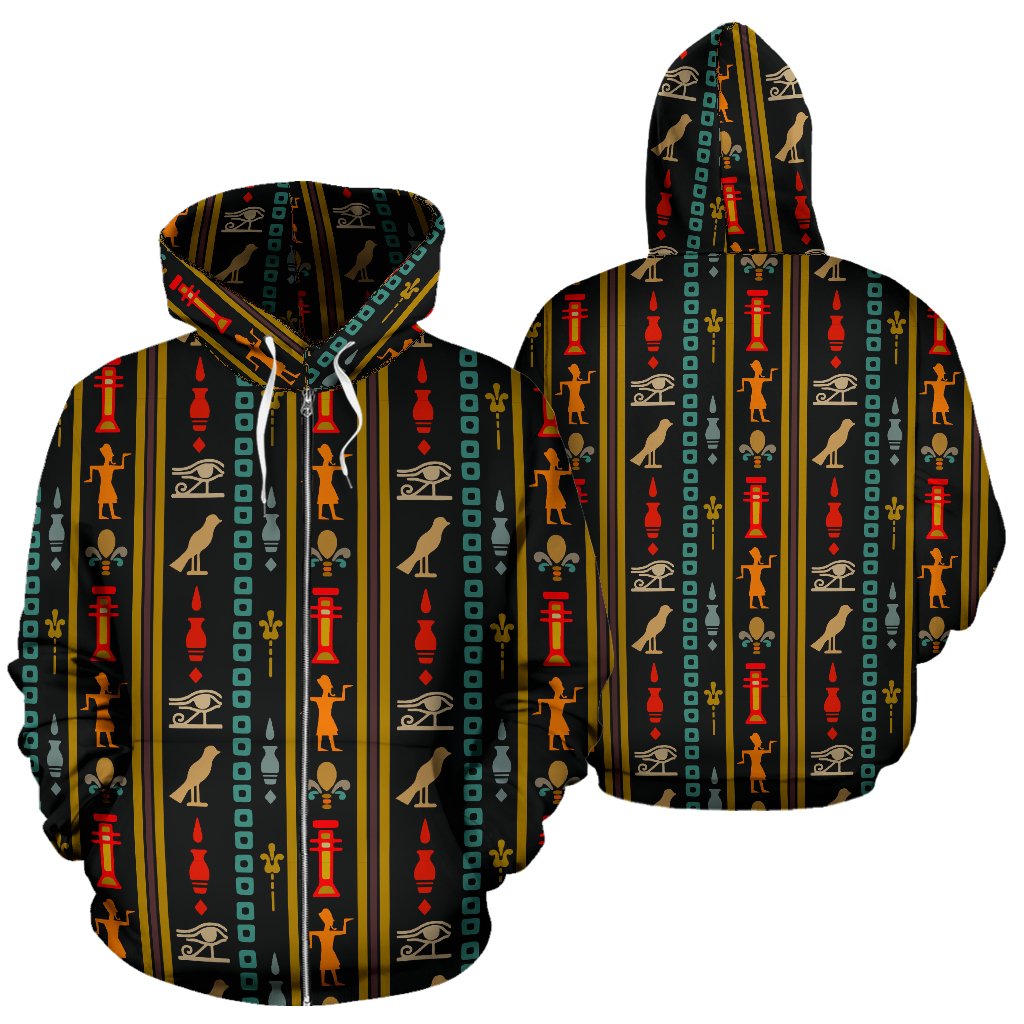 Eye of Horus Egypt Style Pattern Zip Up Hoodie-